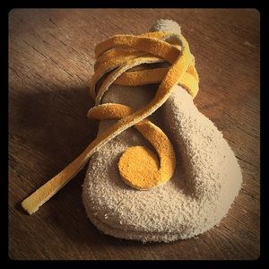 Suede charm bag, artisan made